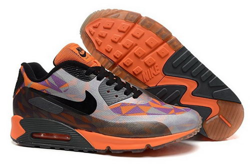 Nike Air Max 90 Hyperfuse Prm 2014 25 Anniversary Mens Shoes Gray Black Orange Outlet